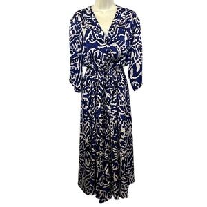 NIC+ZOE Blue and White Patterned Dress